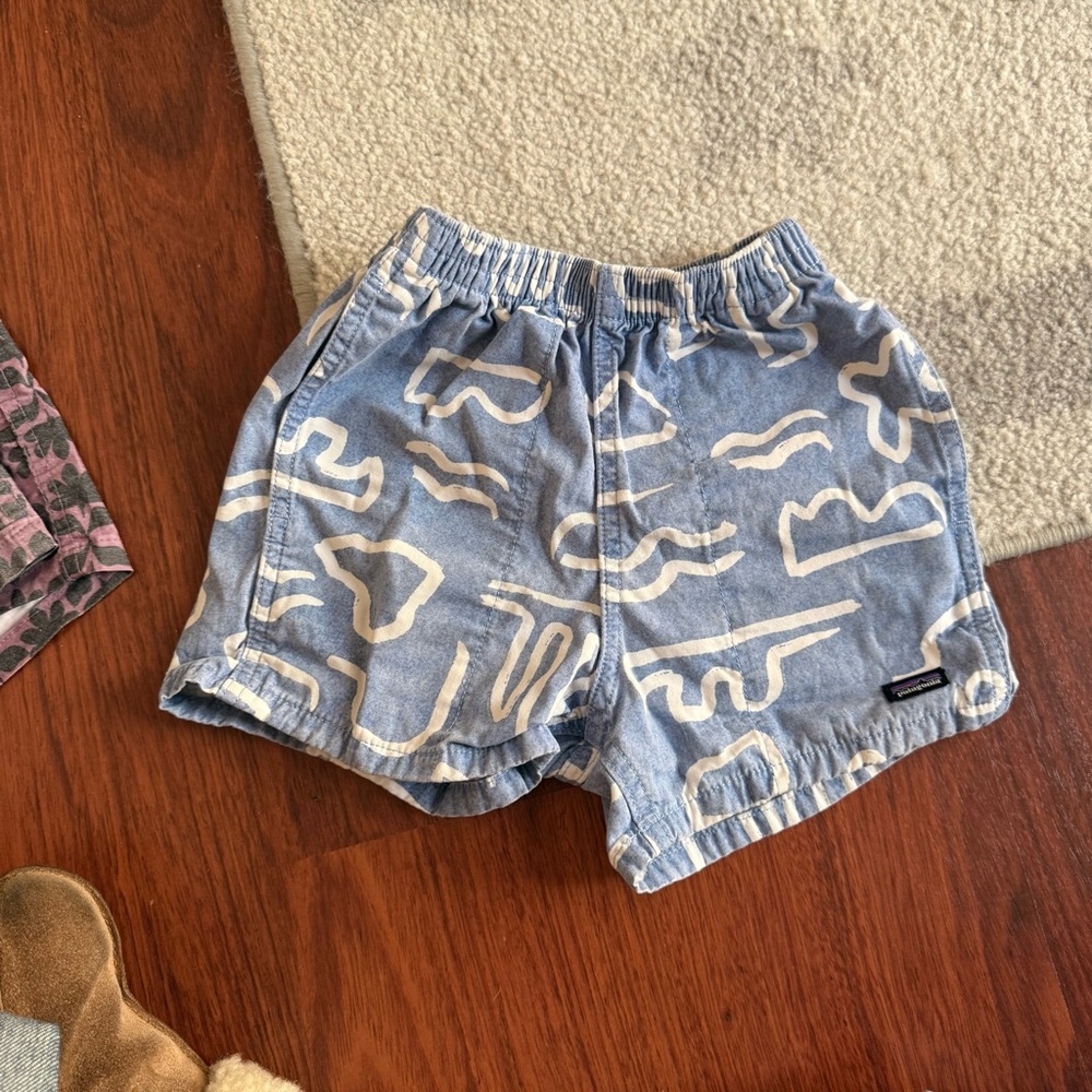 Patagonia Kids Blue and White Patterned Shorts